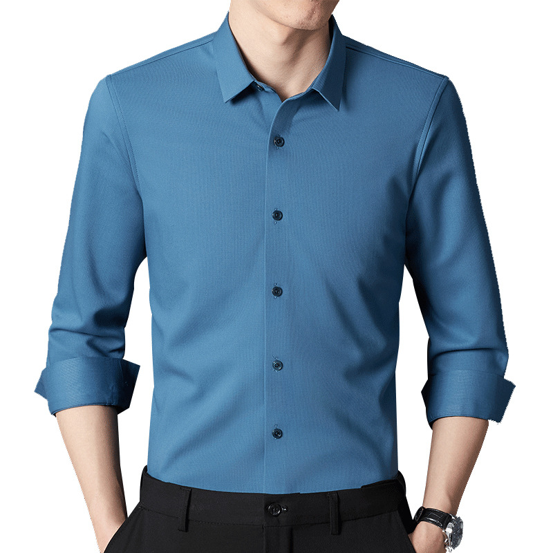 Camicia da lavoro casual senza ferro da uomo senza stiratura