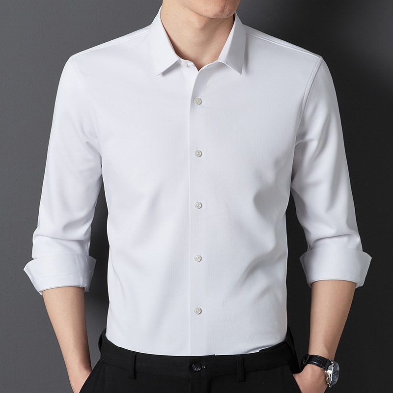 Camicia da lavoro casual senza ferro da uomo senza stiratura